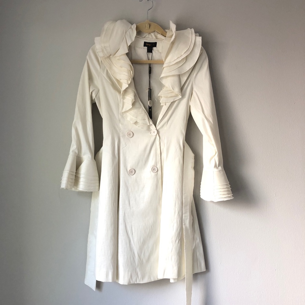 Jenny T: Ivory Ruffle Coat